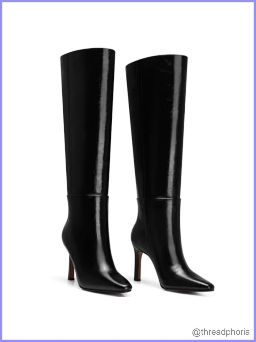 Women's Knee High Stiletto Wide Calf Fall Boots 3.54in PU Leather Party